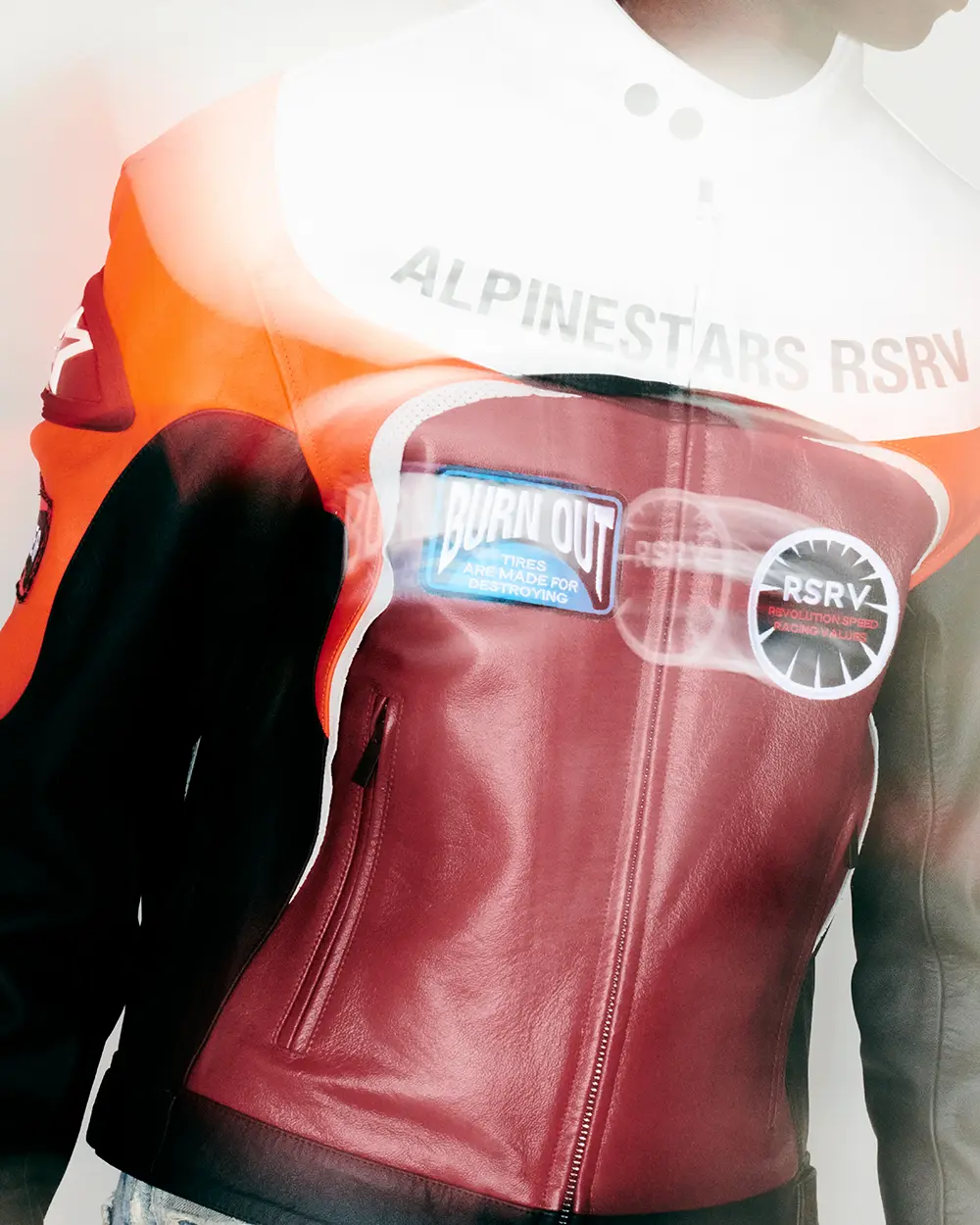 Close-up detail of an Alpinestars RSRV fashion jacket