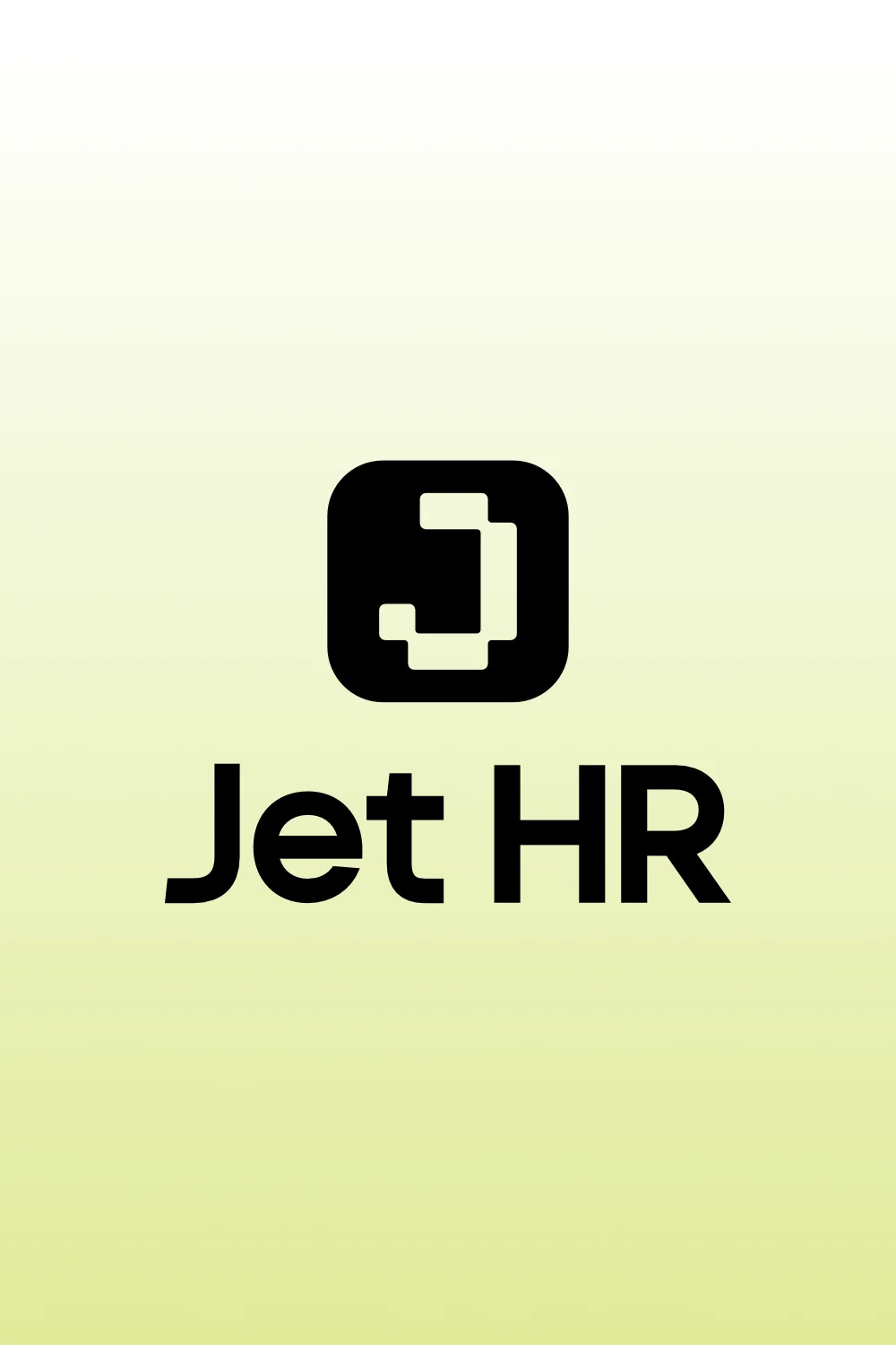 Jet Hr black logo on green faded background