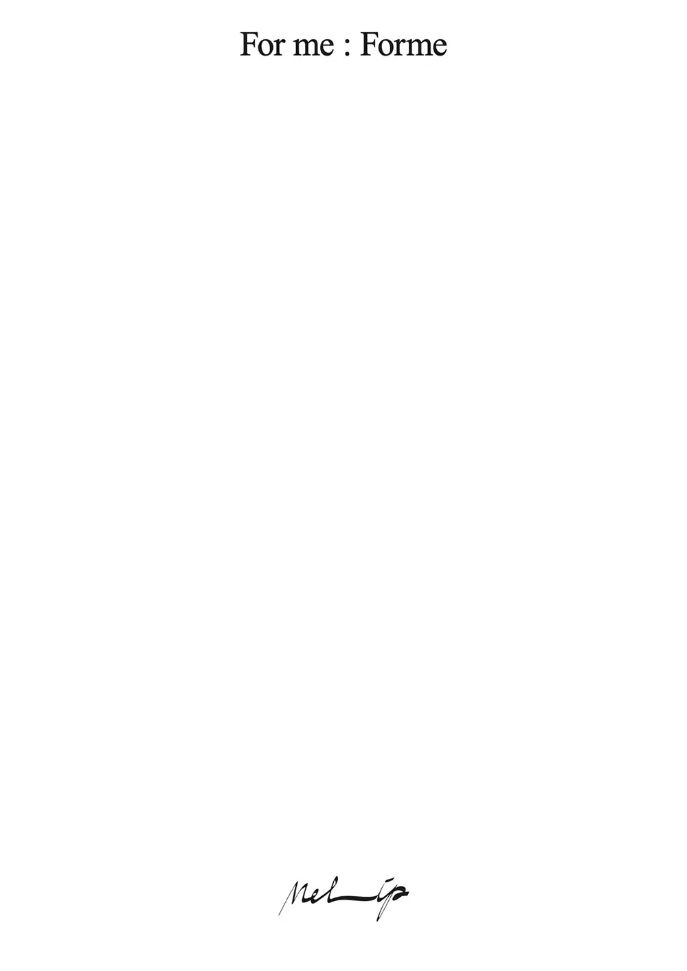 Catalogue page introducing the Melip collection name and product information