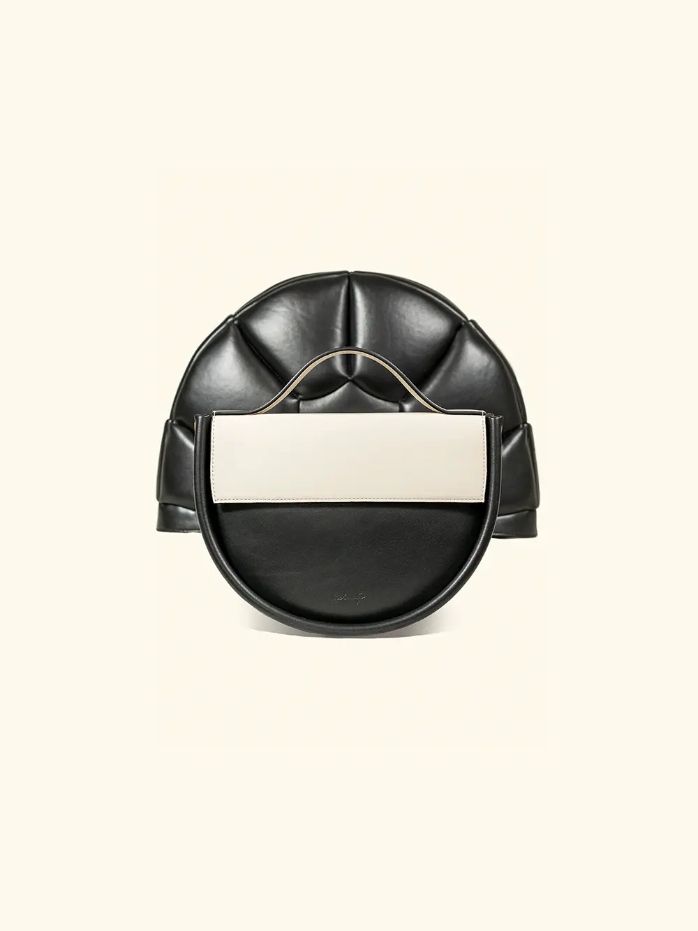 Lookbook cover composition of Melip luxury bags on a neutral background