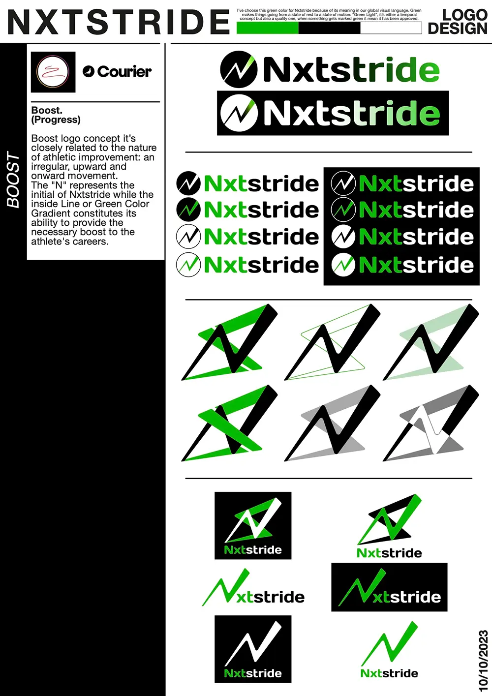 Refined NXSTRIDE logo direction focusing on forward movement
