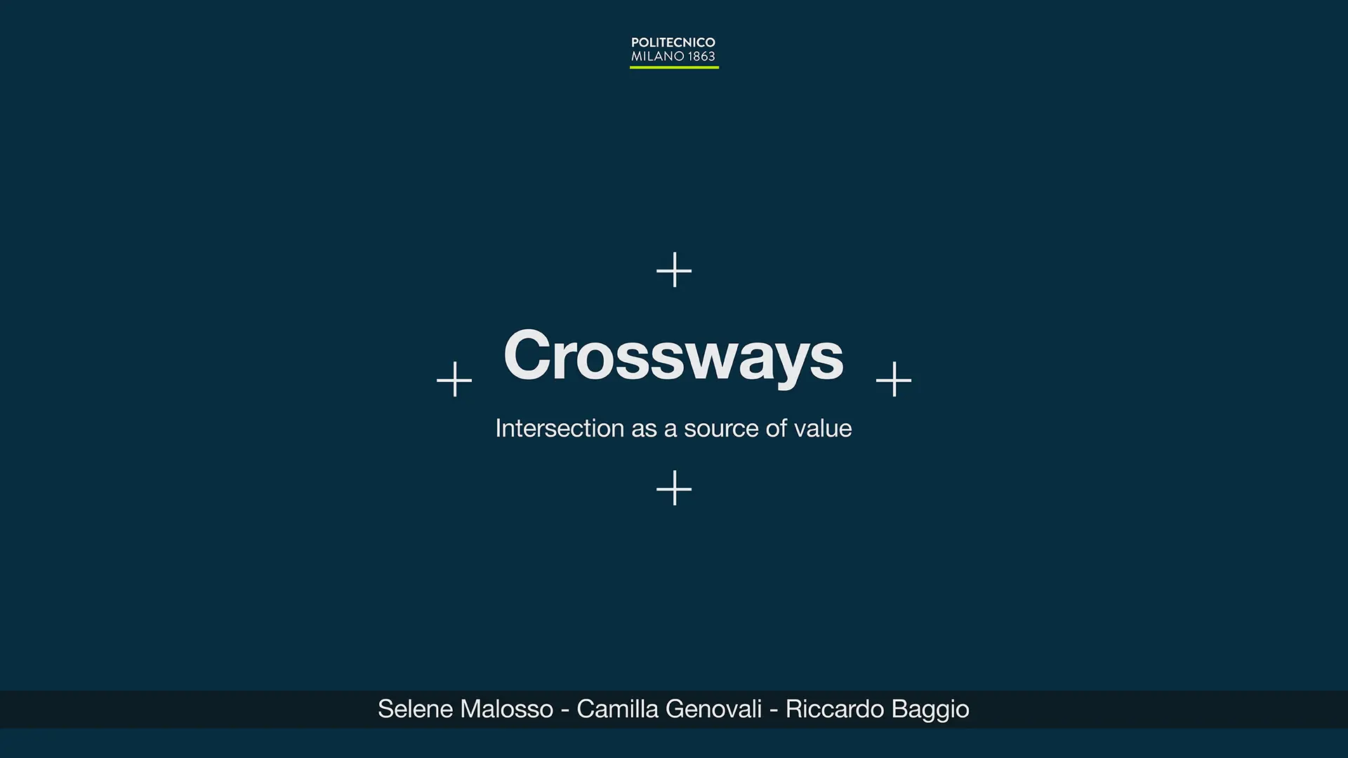 Crossways UI project introduction slide for POLI.design