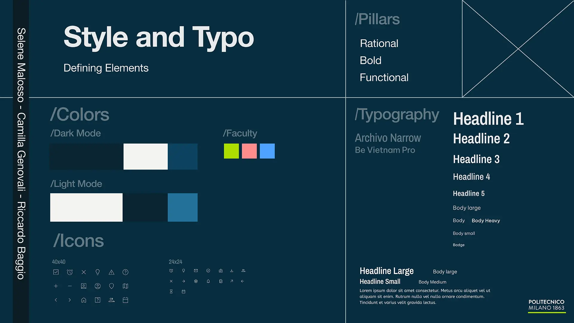 Atomic UI components and design elements of the Crossways system