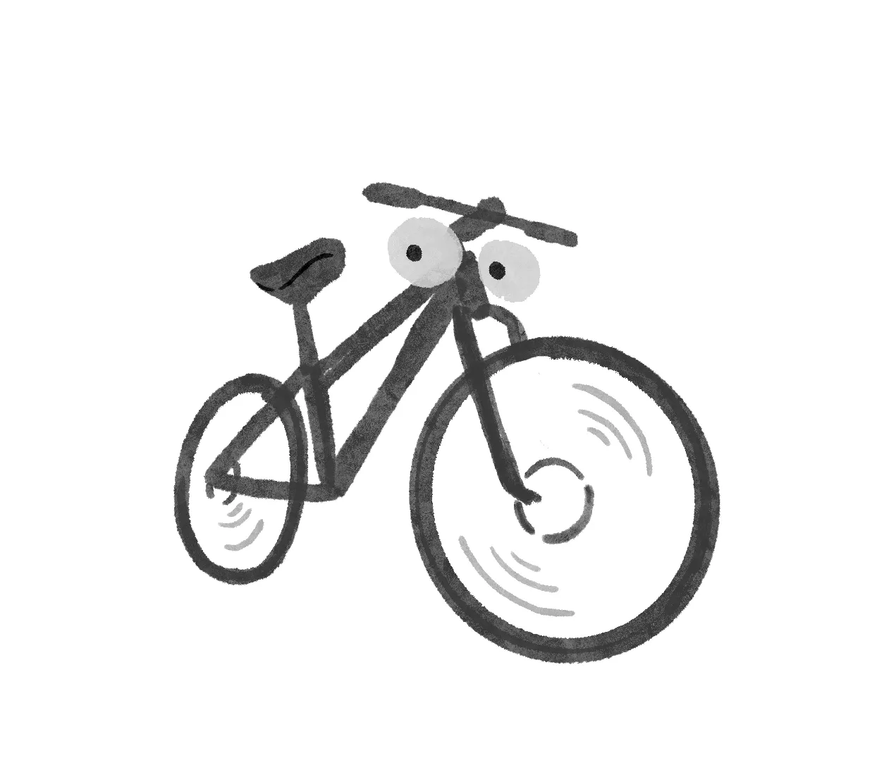 Mascot exploration sketch featuring a bicycle character design