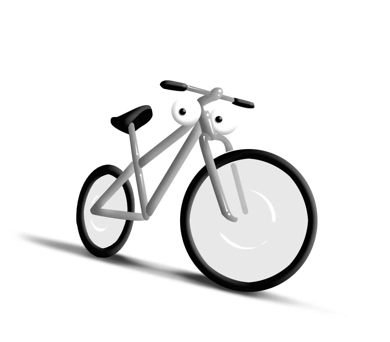 Alternative bike mascot concept with cartoon-style proportions