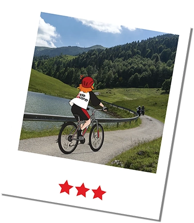 Frame of the ridealone mascotte in a terrace beaneath the unesco valdobbiadene hills